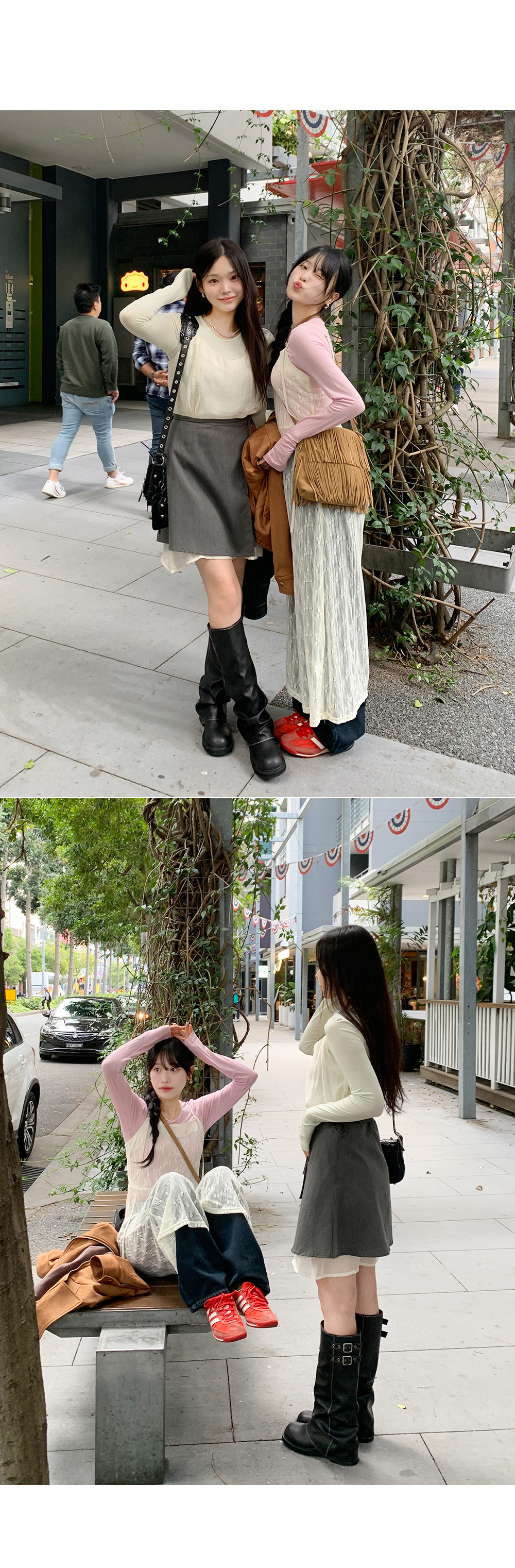 ランディロングビスチェ+ラップスカートSET-💓66girls💓 韓国人気